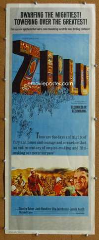 j983 ZULU insert movie poster '64 Stanley Baker, Michael Caine