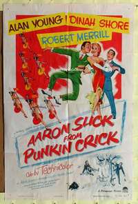 k980 AARON SLICK FROM PUNKIN CRICK one-sheet movie poster '52 Dinah Shore