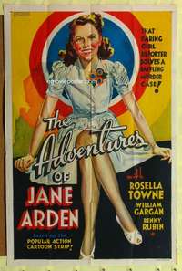 k977 ADVENTURES OF JANE ARDEN other company one-sheet movie poster '39