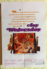 k961 ANY WEDNESDAY one-sheet movie poster '66 Jane Fonda, Jason Robards