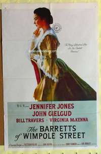 k944 BARRETTS OF WIMPOLE STREET one-sheet movie poster '57 Jennifer Jones