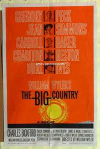 k938 BIG COUNTRY one-sheet movie poster '58 Gregory Peck, Charlton Heston