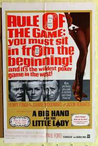 k937 BIG HAND FOR THE LITTLE LADY one-sheet movie poster '66 poker playing!