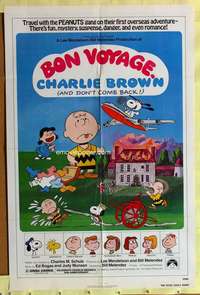 k919 BON VOYAGE CHARLIE BROWN one-sheet movie poster '80 Peanuts, Schulz