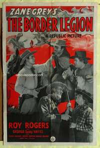 k918 BORDER LEGION one-sheet movie poster '40 Roy Rogers, Zane Grey