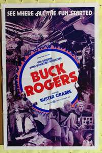 k907 BUCK ROGERS one-sheet movie poster R66 Buster Crabbe serial!
