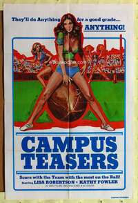 k901 CAMPUS TEASERS one-sheet movie poster '70s sexy football image!