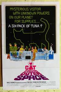 k891 CAT FROM OUTER SPACE one-sheet movie poster '78 Walt Disney sci-fi!