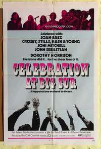 k887 CELEBRATION AT BIG SUR one-sheet movie poster '71 Joan Baez, Crosby