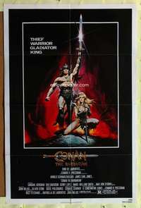 k864 CONAN THE BARBARIAN one-sheet movie poster '82 Arnold Schwarzenegger