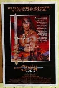 k863 CONAN THE DESTROYER one-sheet movie poster '84 Arnold Schwarzenegger