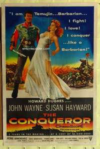 k858 CONQUEROR one-sheet movie poster '56 John Wayne, Susan Hayward