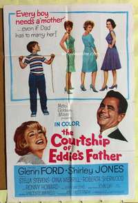k853 COURTSHIP OF EDDIE'S FATHER one-sheet movie poster '63 Glenn Ford
