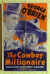 k849 COWBOY MILLIONAIRE one-sheet movie poster R40s George O'Brien