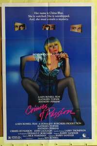 k845 CRIMES OF PASSION one-sheet movie poster '84 Ken Russell, Turner