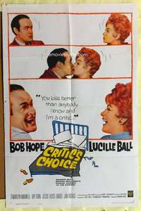 k843 CRITIC'S CHOICE one-sheet movie poster '63 Bob Hope, Lucille Ball