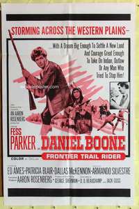 k833 DANIEL BOONE FRONTIER TRAIL RIDER one-sheet movie poster '66 Parker