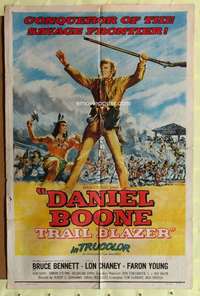 k832 DANIEL BOONE TRAIL BLAZER one-sheet movie poster '56 Bruce Bennett