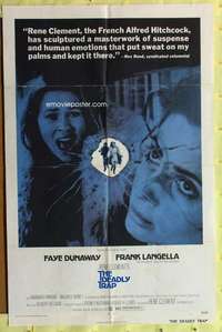 k822 DEADLY TRAP one-sheet movie poster '72 Fay Dunaway, Frank Langella