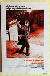 k821 DEATH WISH one-sheet movie poster '74 Charles Bronson, Michael Winner