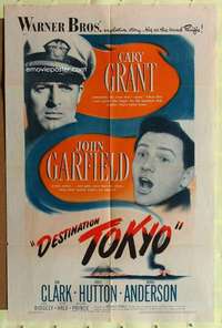k812 DESTINATION TOKYO one-sheet movie poster '43 Cary Grant, Garfield