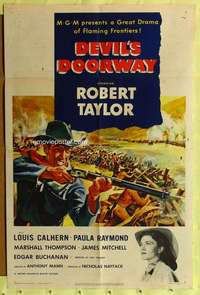k807 DEVIL'S DOORWAY one-sheet movie poster '50 Robert Taylor, Calhern