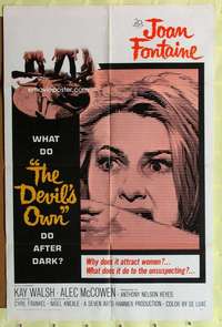 k806 DEVIL'S OWN one-sheet movie poster '67 Hammer, Joan Fontaine