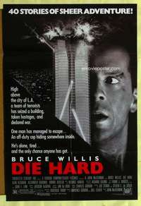 k801 DIE HARD one-sheet movie poster '88 Bruce Willis, Alan Rickman