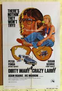 k797 DIRTY MARY CRAZY LARRY one-sheet movie poster '74 alternate style!