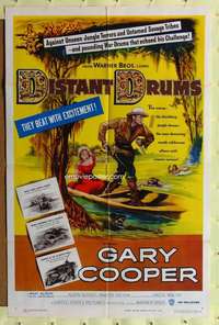 k796 DISTANT DRUMS one-sheet movie poster R56 Gary Cooper, Mari Aldon