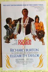 k794 DOCTOR FAUSTUS one-sheet movie poster '68 Liz Taylor, Richard Burton