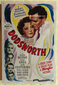 k791 DODSWORTH one-sheet movie poster R44 William Wyler, Huston, Astor