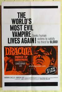 k782 DRACULA PRINCE OF DARKNESS one-sheet movie poster '66 Christopher Lee