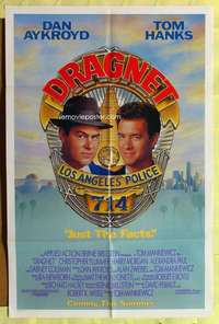 k781 DRAGNET advance one-sheet movie poster '87 Dan Aykroyd, Tom Hanks