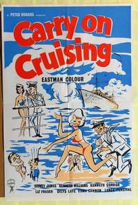 k895 CARRY ON CRUISING English one-sheet movie poster '62 vacation sex!