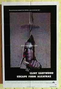 k765 ESCAPE FROM ALCATRAZ one-sheet movie poster '79 Eastwood, Lettick art