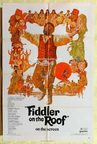 k762 FIDDLER ON THE ROOF one-sheet movie poster '72 Topol, Molly Picon
