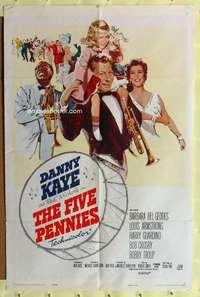 k759 FIVE PENNIES one-sheet movie poster '59 Danny Kaye, Louis Armstrong