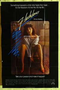 k757 FLASHDANCE one-sheet movie poster '83 sexy Jennifer Beals close up!