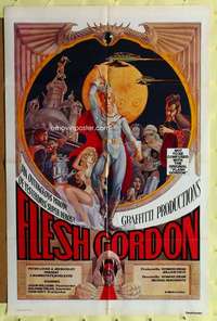 k756 FLESH GORDON one-sheet movie poster '74 sexploitation sci-fi spoof!