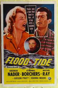 k754 FLOOD TIDE one-sheet movie poster '58 boy with a twisted hate!
