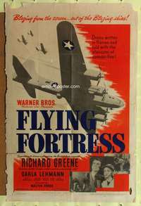 k753 FLYING FORTRESS one-sheet movie poster '42 great World War II planes!