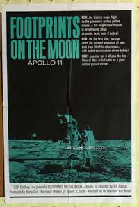k752 FOOTPRINTS ON THE MOON one-sheet movie poster '69 the real Apollo 11!