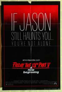 k747 FRIDAY THE 13th 5 one-sheet movie poster '85 Corey Feldman, horror!