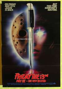 k745 FRIDAY THE 13th 7 one-sheet movie poster '88 slasher horror sequel!