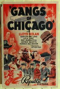 k743 GANGS OF CHICAGO one-sheet movie poster '40 Lloyd Nolan, MacLane