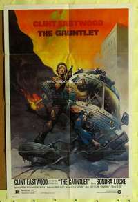 k741 GAUNTLET one-sheet movie poster '77 Eastwood, Frank Frazetta art!