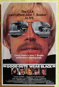 k735 GOOD GUYS WEAR BLACK one-sheet movie poster '77 tough Chuck Norris!