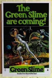 k734 GREEN SLIME one-sheet movie poster '69 classic cheesy sci-fi movie!