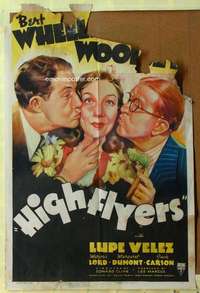 k718 HIGH FLYERS one-sheet movie poster '37 Wheeler & Woolsey, Lupe Velez